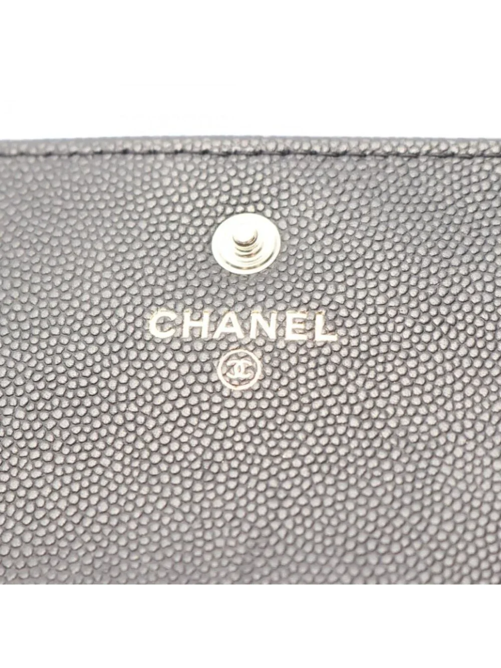 Chanel Bifold Wallet CC Logo Black Caviar Leather